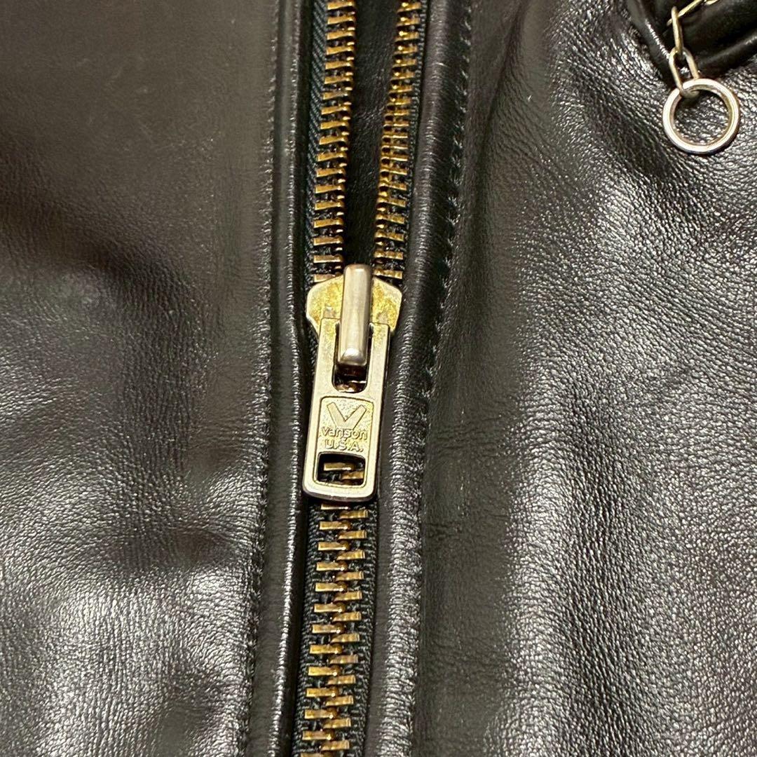 vanson レザージャケット エンフィールド　USA製　黒 ゴールド金具　34