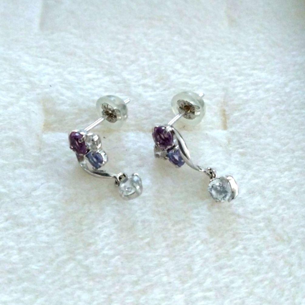 美品 take-up ピアス テイクアップ タンザナイト スイングピアス 日本