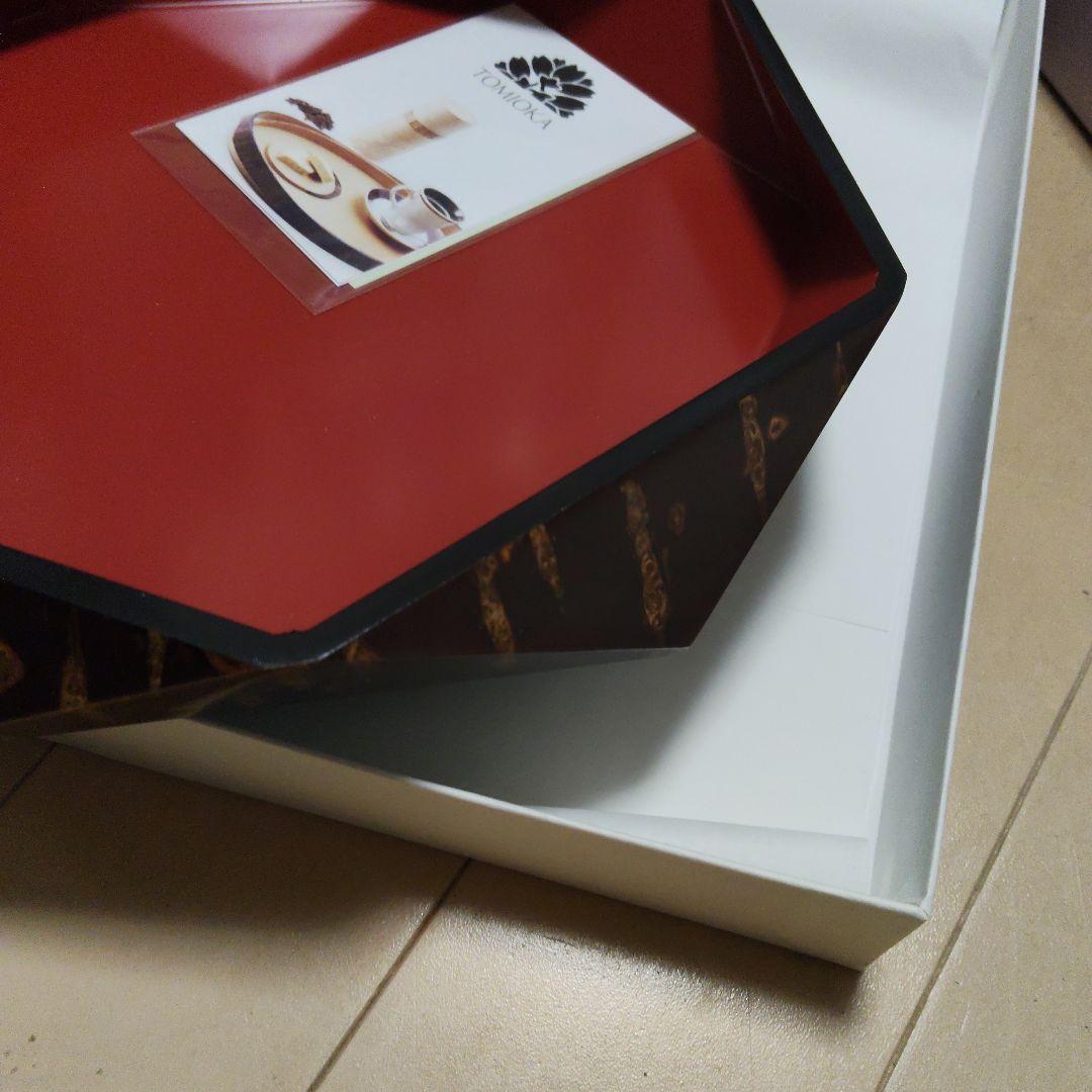 八角形 漆器トレイ 赤