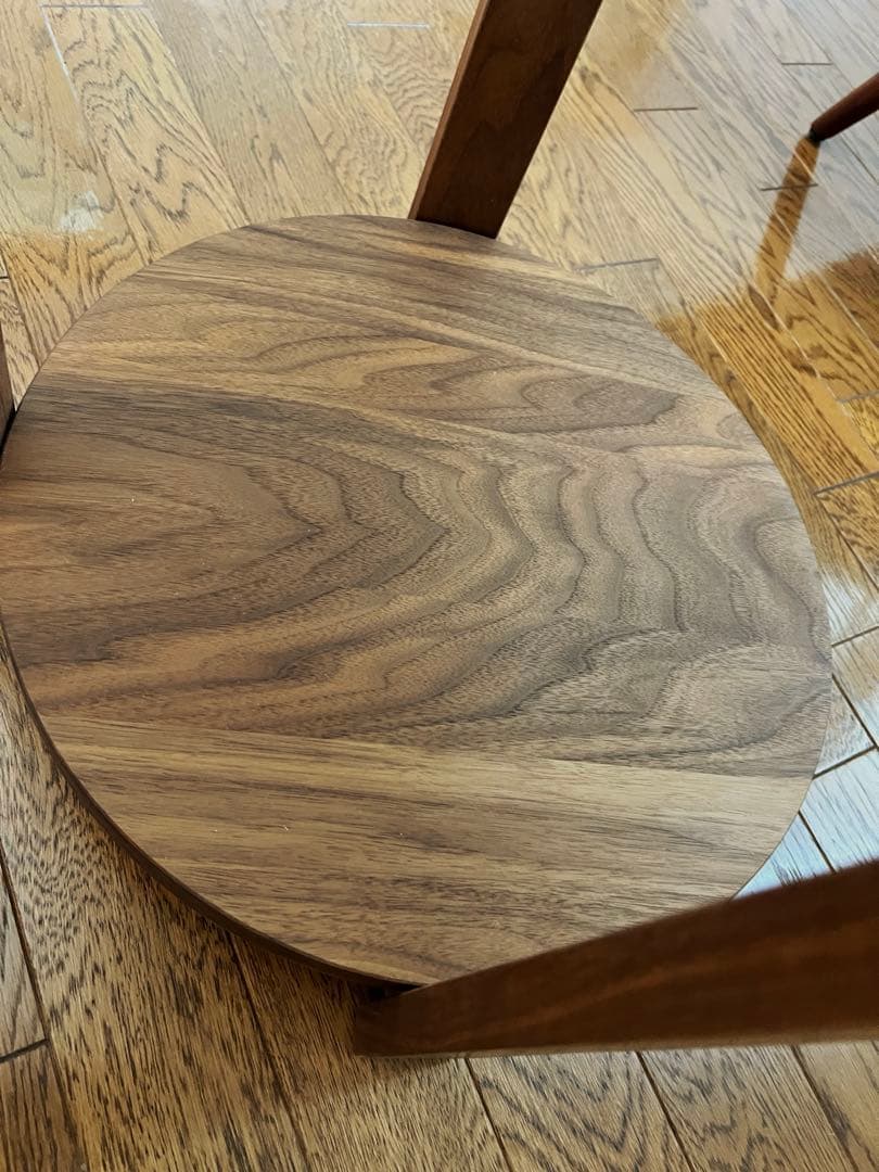 マスターウォール　ウォールナット　円形 2段サイドテーブル