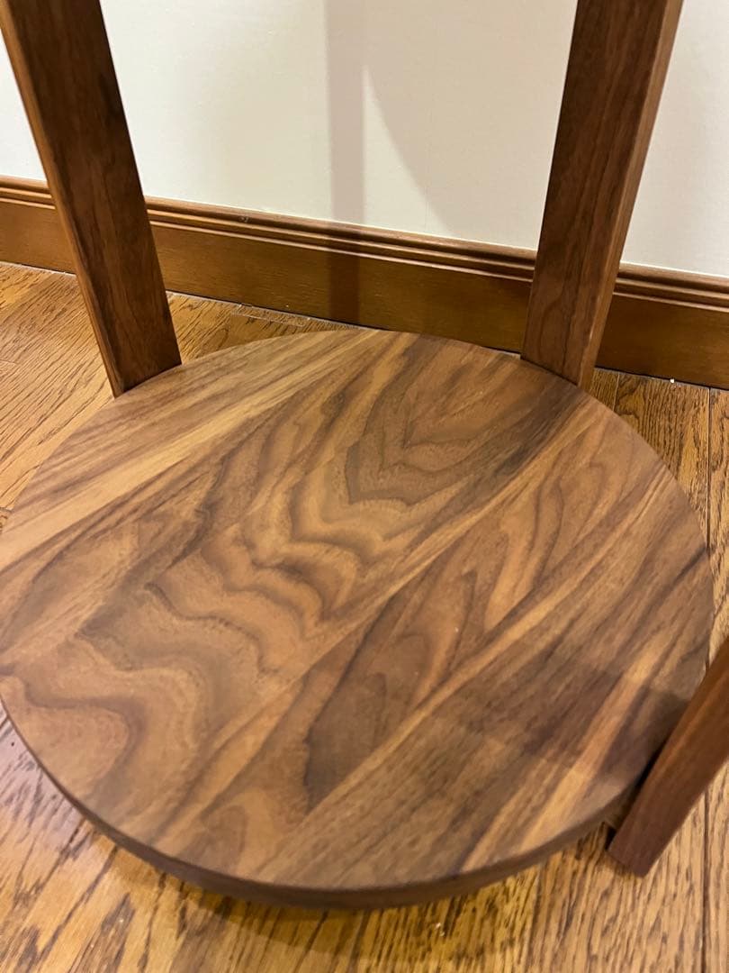 マスターウォール　ウォールナット　円形 2段サイドテーブル