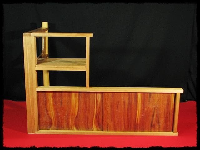 希少！ 板引戸腰 台目棚 屋久杉 赤杉 自在棚 大棚 茶道具 棚物 f265