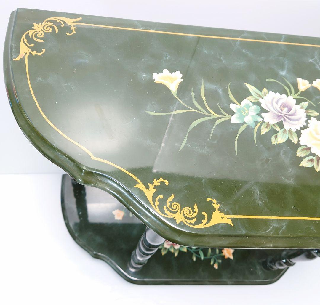花柄コンソール テーブル 台 アンティーク家具【美品】