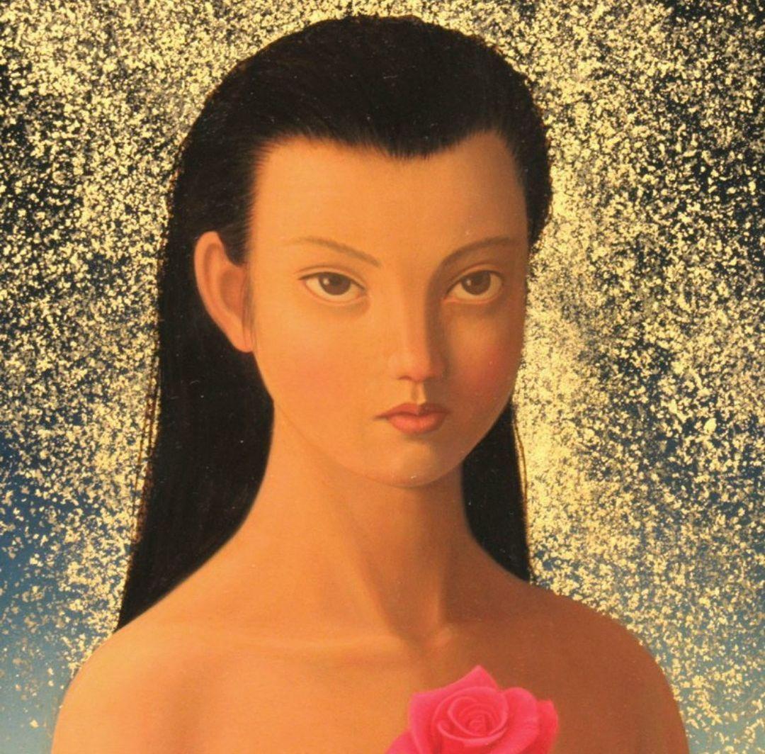 渡部 満 「ナルシス」油彩８号 2001年作　渡部画伯の直筆、真作