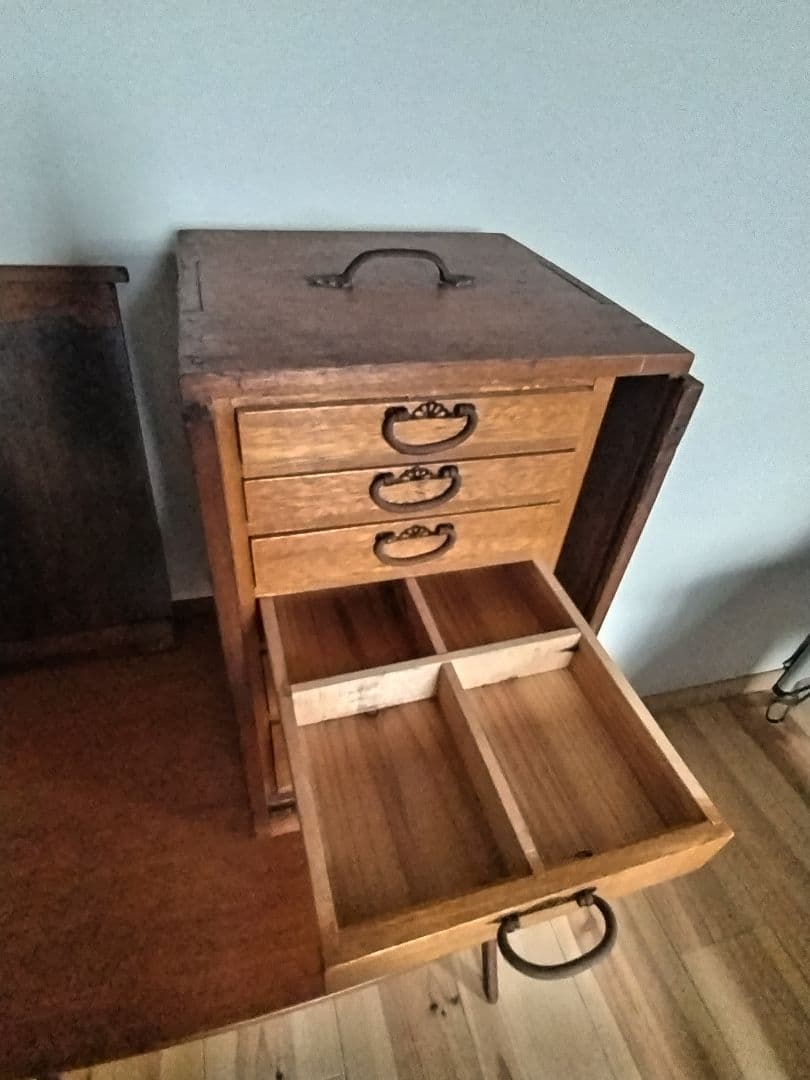 オカモチ木製引き出し式タンス 7段