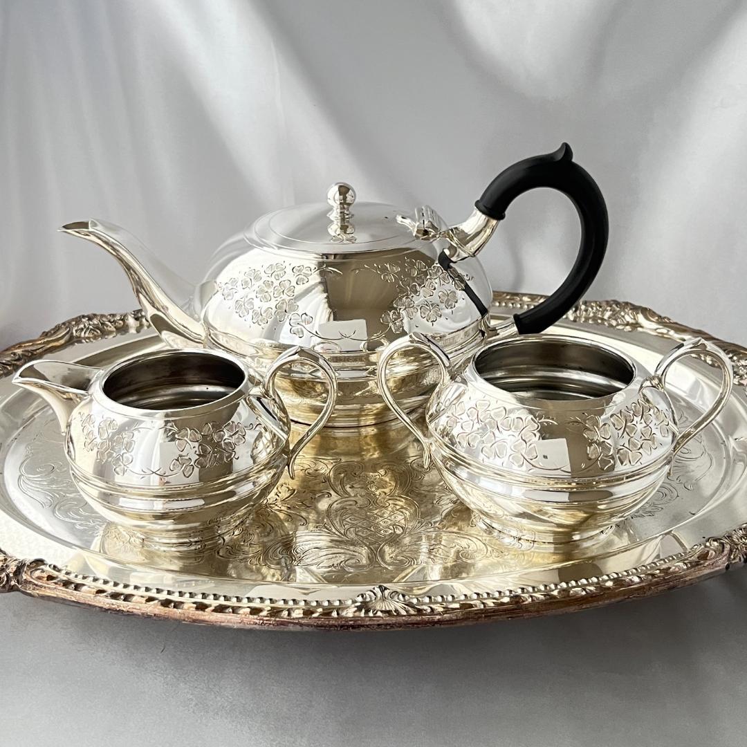 【 Cooper Bros 】クローバーのティーセット 3点