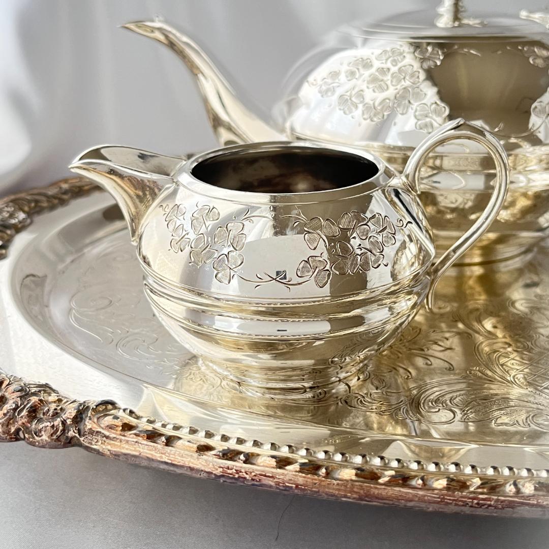 【 Cooper Bros 】クローバーのティーセット 3点