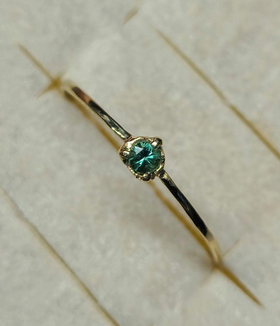 非加熱のオールドピース★ブラジルバターリャパライバトルマリンリング10金★