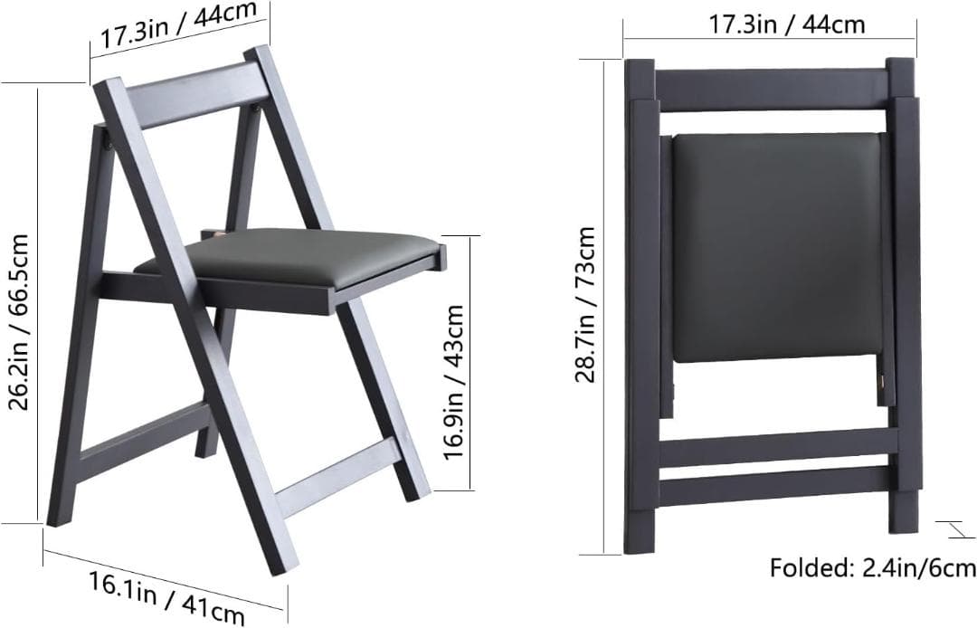【開封・未使用】FUNROLUX ダイニングチェア 折りたたみ椅子 2脚セット