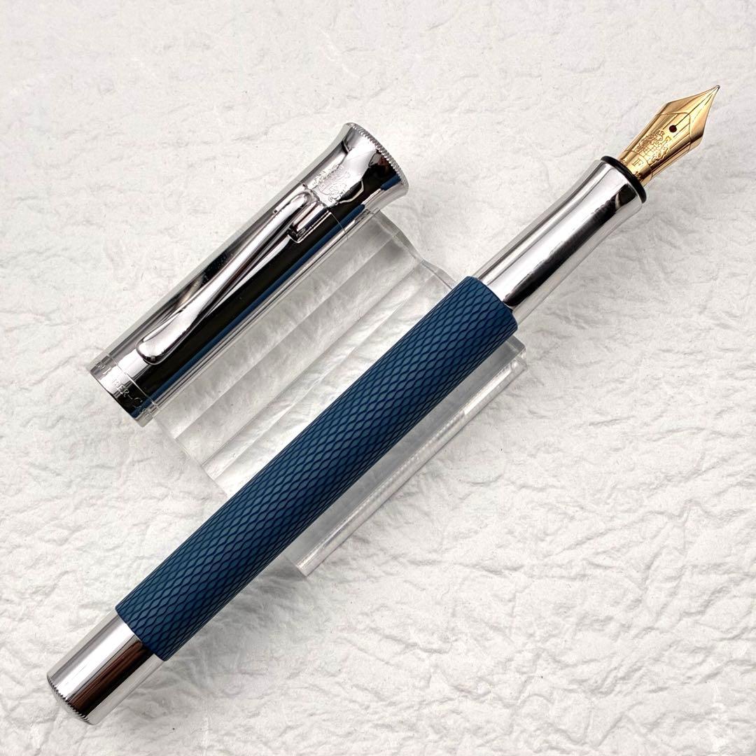 ファーバーカステル 万年筆 146551 ギロシェ インディゴ 18K 細字 F