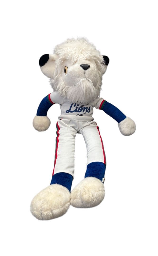 西武ライオンズ 創設レオ 1979 90㎝ぬいぐるみ 松沼雅之選手のサイン入り
