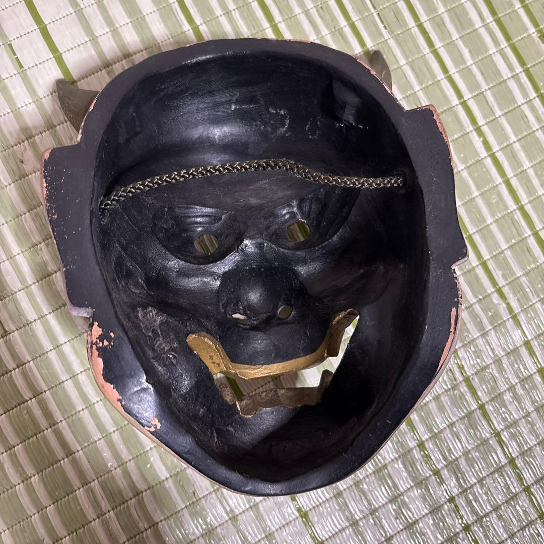 お面　能面　般若　鬼　はんにゃ　静岳作　伝統工芸　神楽面　壁掛け　置物　角