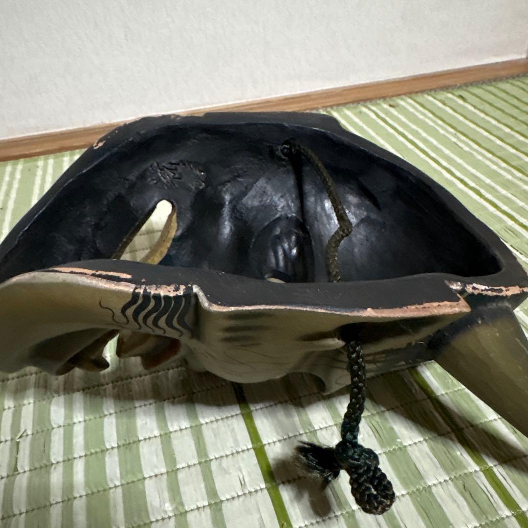 お面　能面　般若　鬼　はんにゃ　静岳作　伝統工芸　神楽面　壁掛け　置物　角