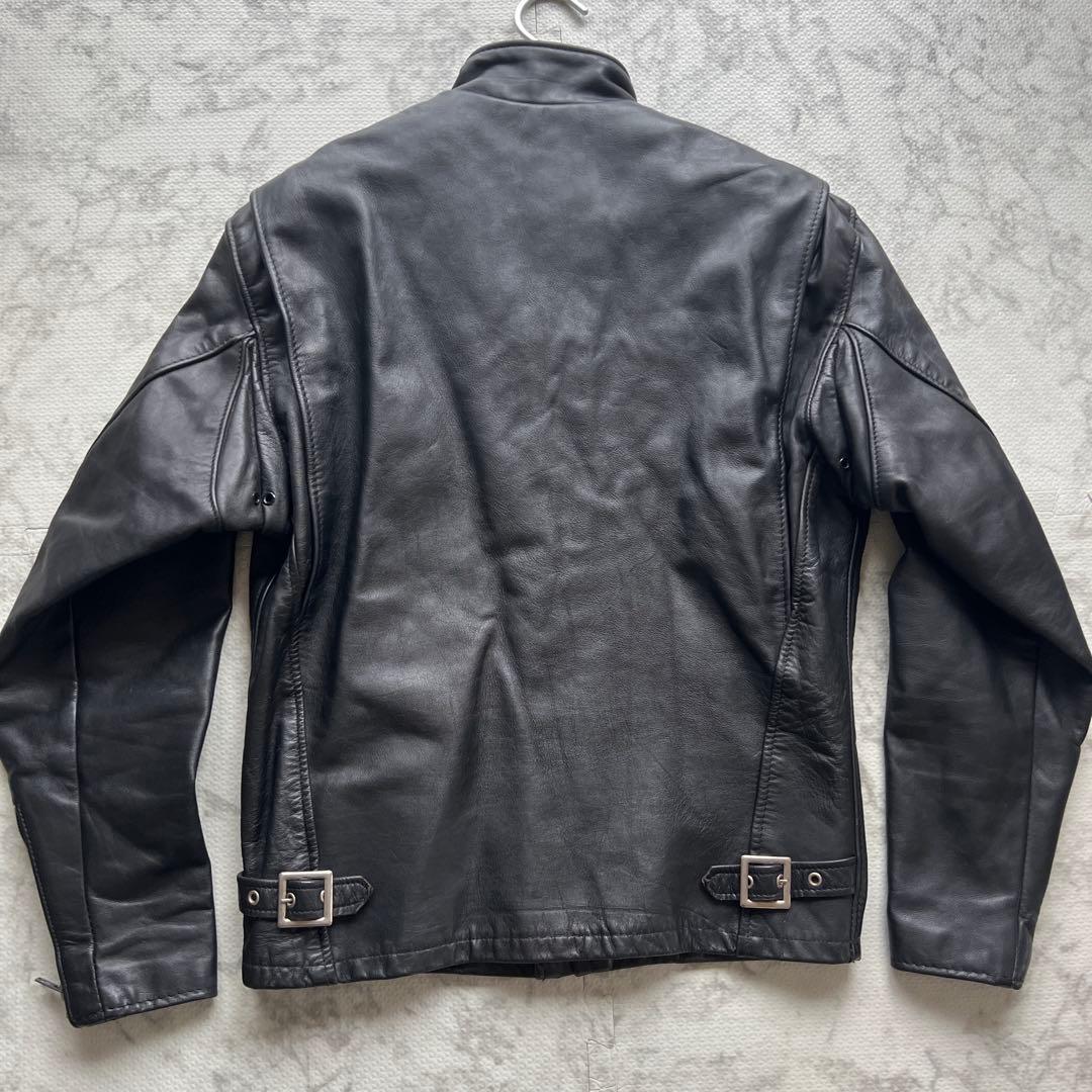 美品✨ショット シングルライダージャケット レザー ジップアップ ブラック 38