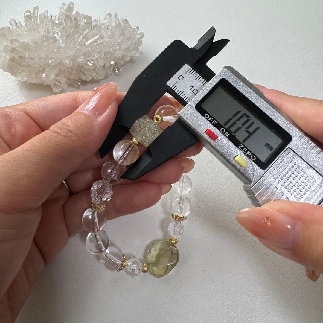 一点物　天然石　ハンドメイドブレス　リビアングラス　ハート　カット　リビアン