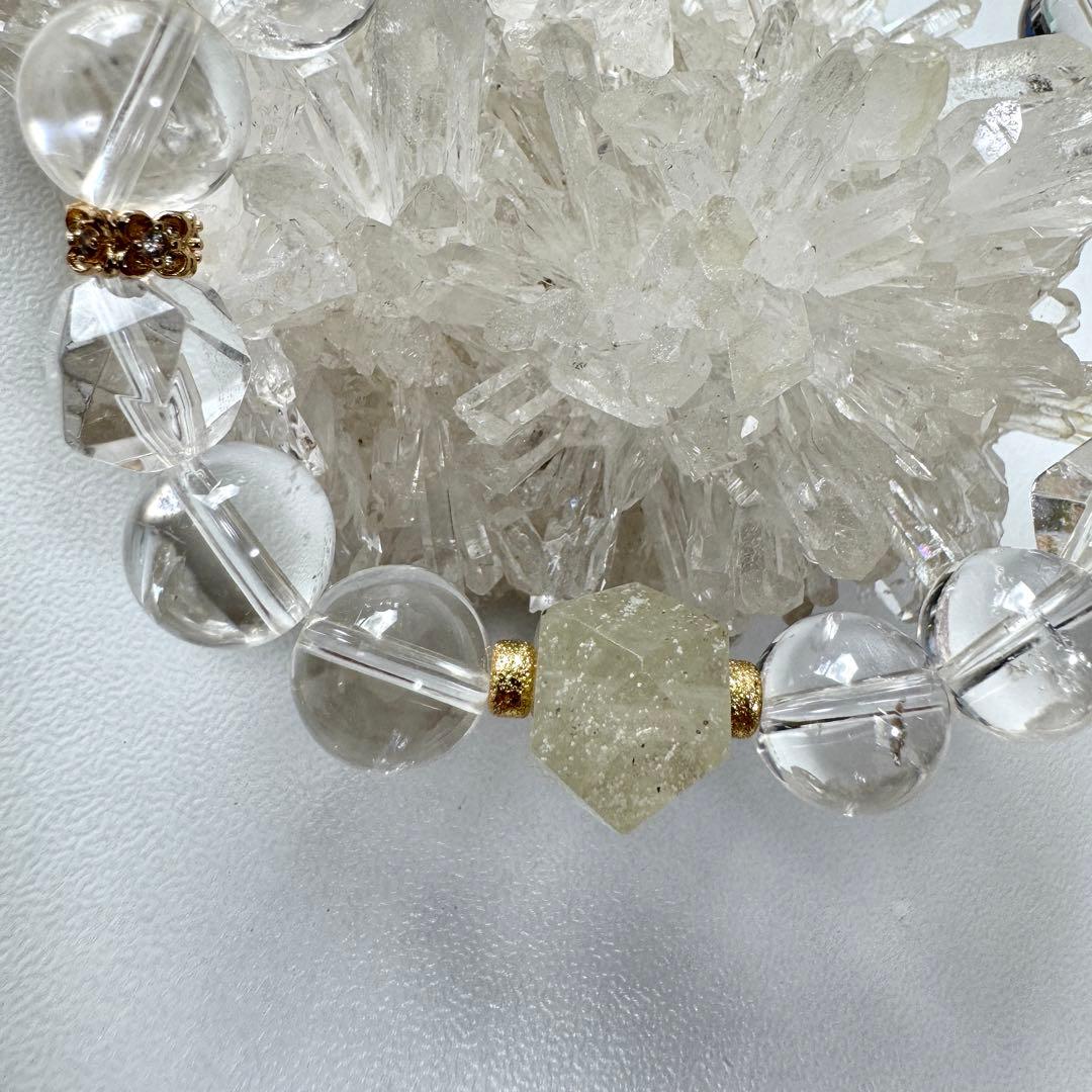 一点物　天然石　ハンドメイドブレス　リビアングラス　ハート　カット　リビアン
