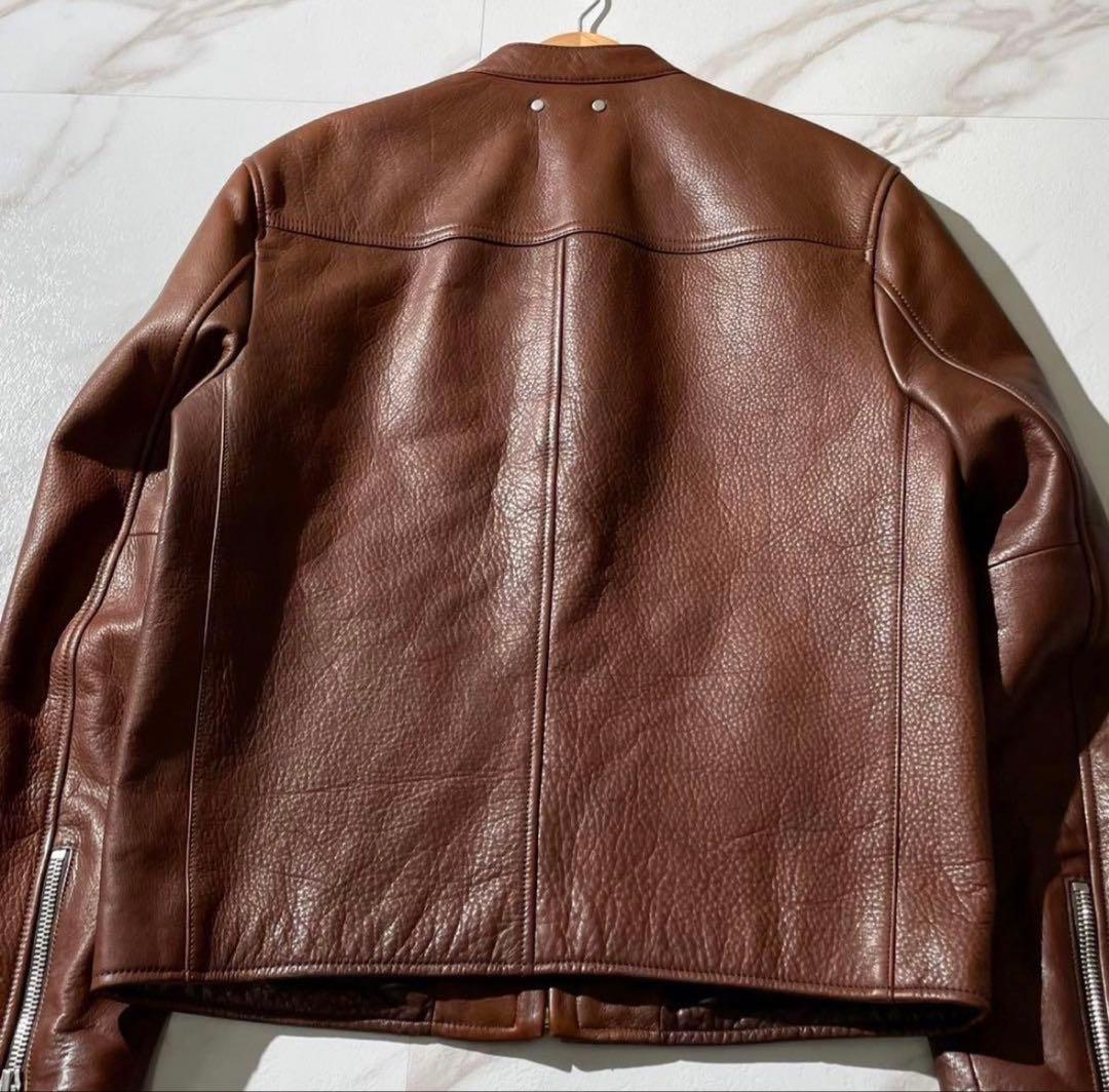 COACH ブラウン シングルライダースジャケット