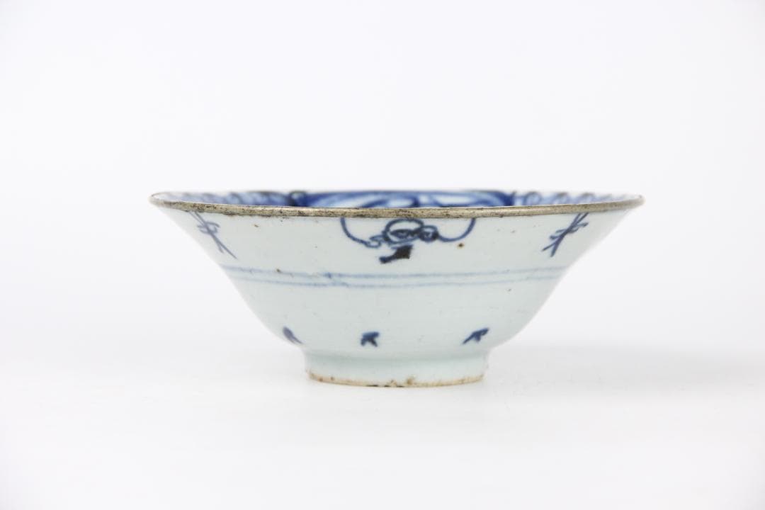 中国古美術 唐物 染付  清時代　菓子器　茶碗　清康熙　青花 EY11-2