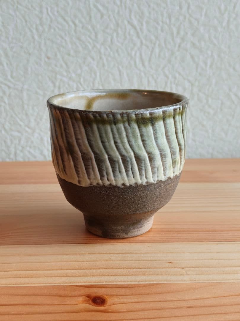 小鹿田焼 坂本茂木　刷毛目 湯呑 　民藝