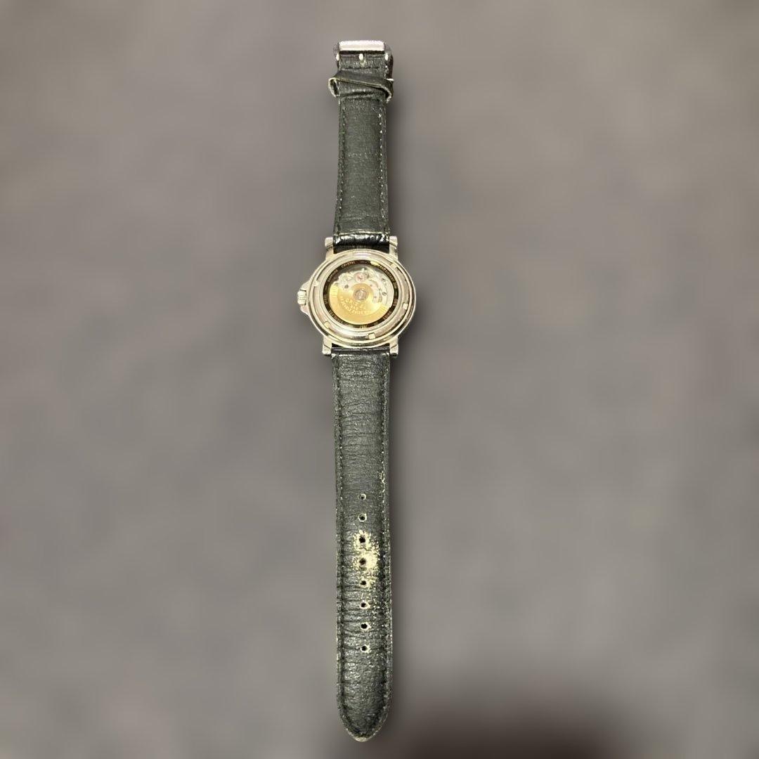 ORIS 自動巻き時計 シルバー文字盤 レザー