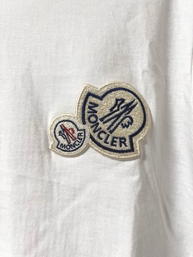 MONCLER モンクレール ダブルロゴワッペン 半袖Tシャツ XXL ホワイト