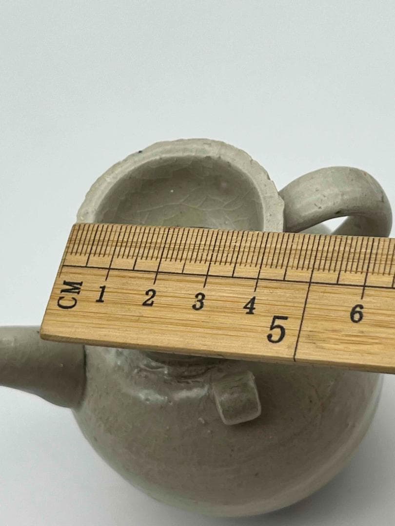 宋時代 湖田窯 青磁双系執壺 青白釉 水注 水指 水差し 茶壺　酒器(F-89)