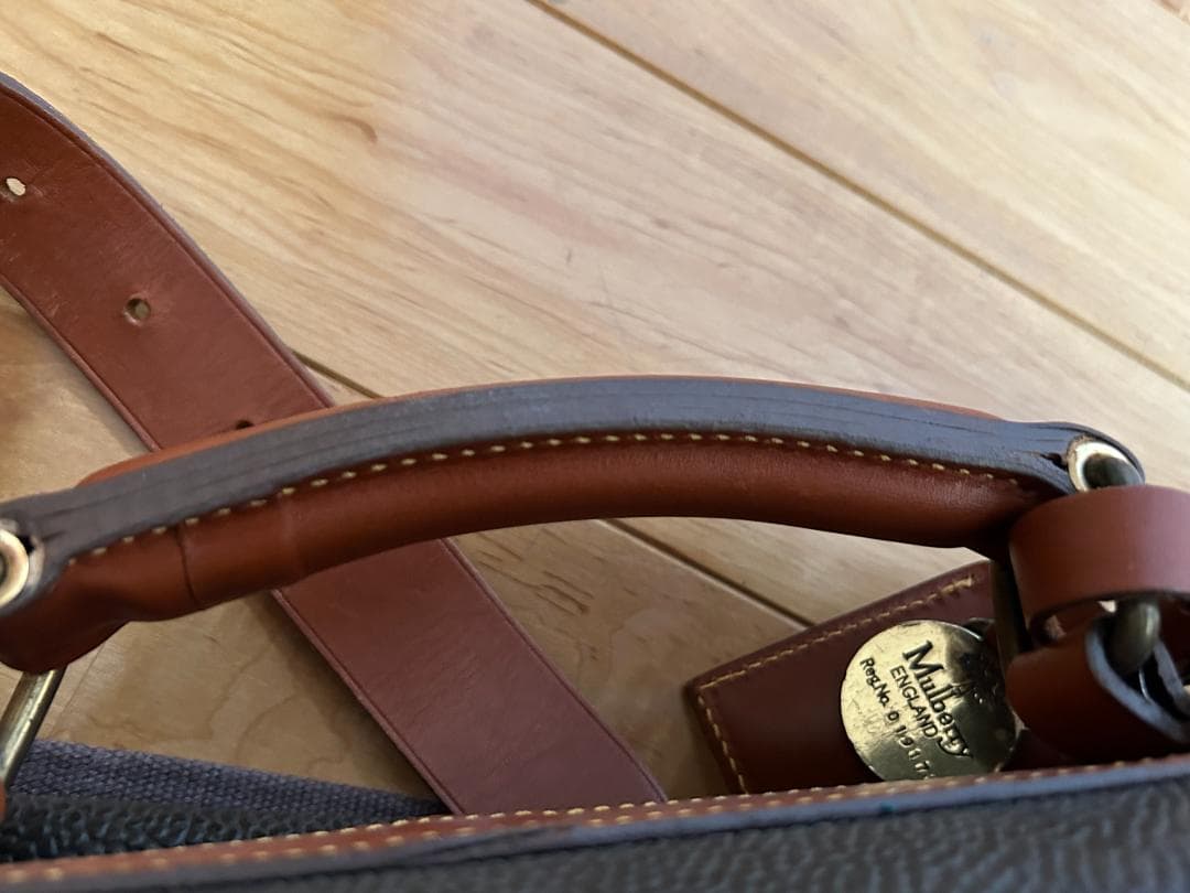 Mulberryマルベリー　シボ革　レザー　トラベルバック　イタリア製