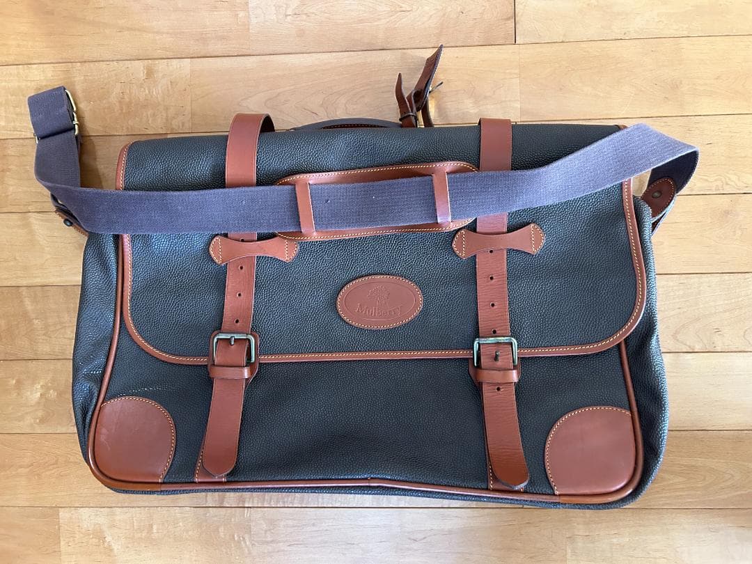 Mulberryマルベリー　シボ革　レザー　トラベルバック　イタリア製