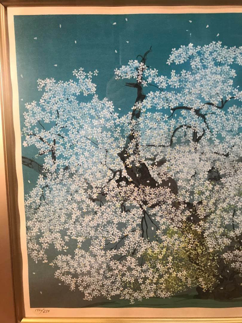 TUSAさま専用　中島千波「千歳櫻」　木版画　直筆サイン・作品証明シール有り
