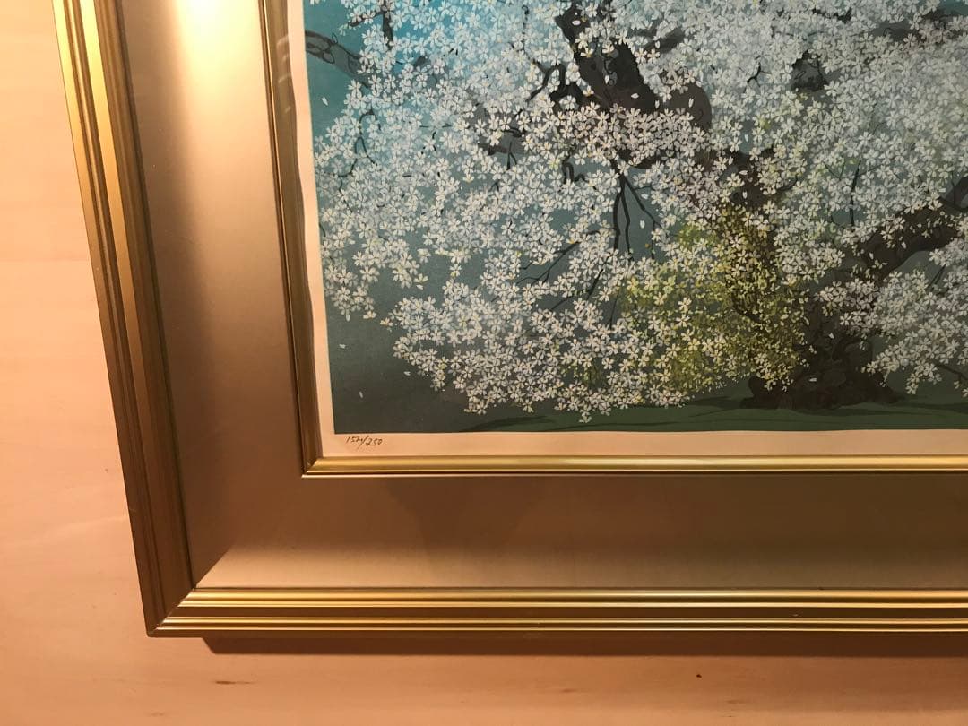 TUSAさま専用　中島千波「千歳櫻」　木版画　直筆サイン・作品証明シール有り