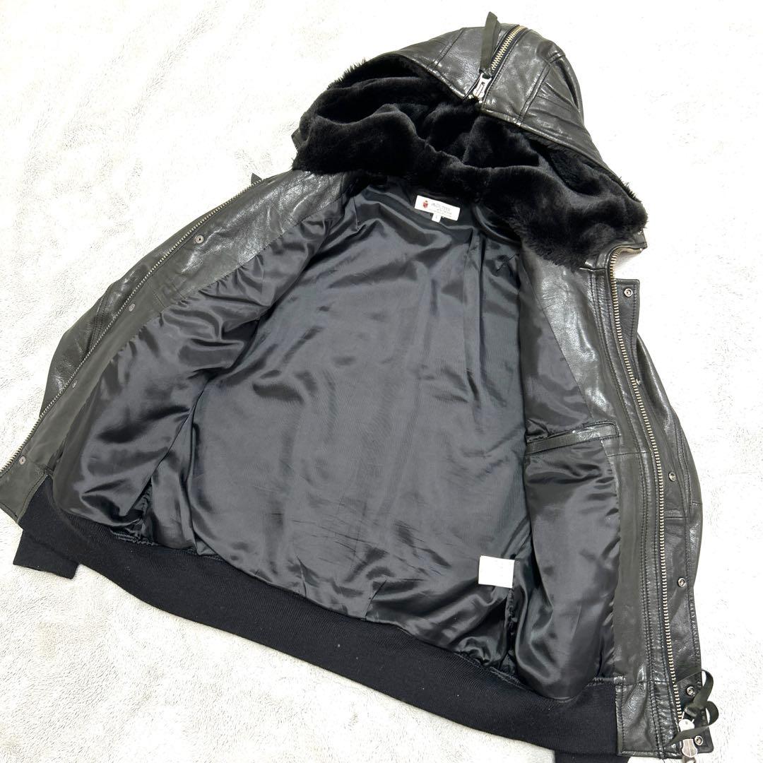 美品　The DUFFER ダファー　N2B フライトジャケット本革 山羊革　黒