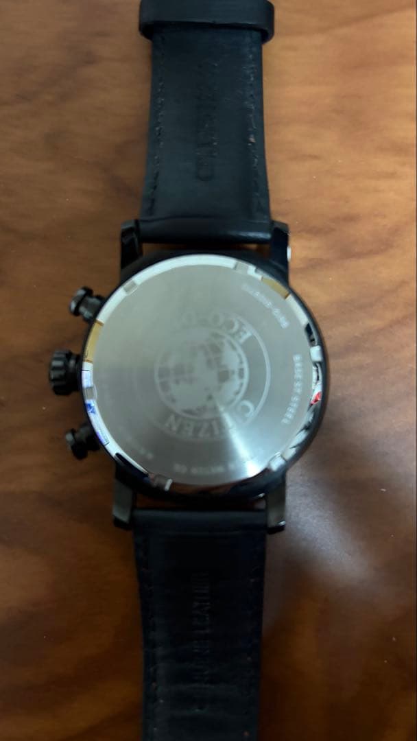 （値下げ可）【CITIZEN】クロノグラフ レザー ブラックバンド 腕時計