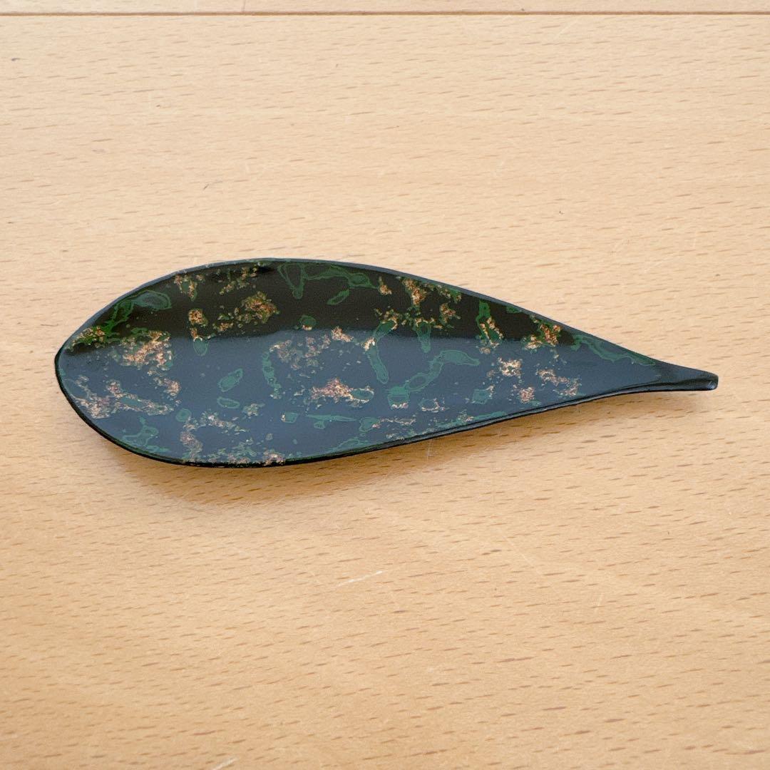 未使用✨つがる塗り 漆器 黒と金の模様 手入れ方法付き 茶道具