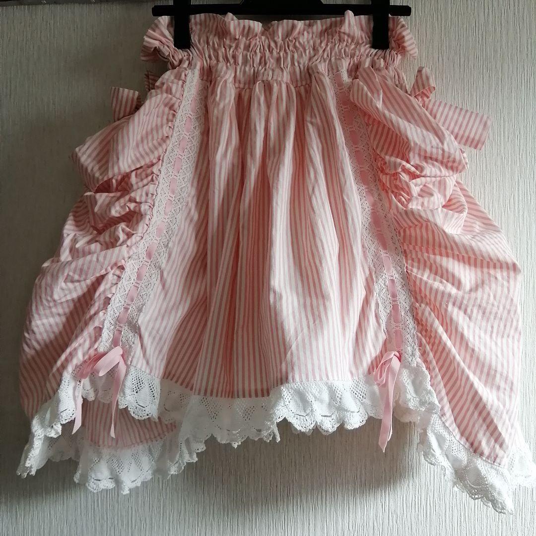 morphose メタモルフォーゼ ピンク ストライプ スカート