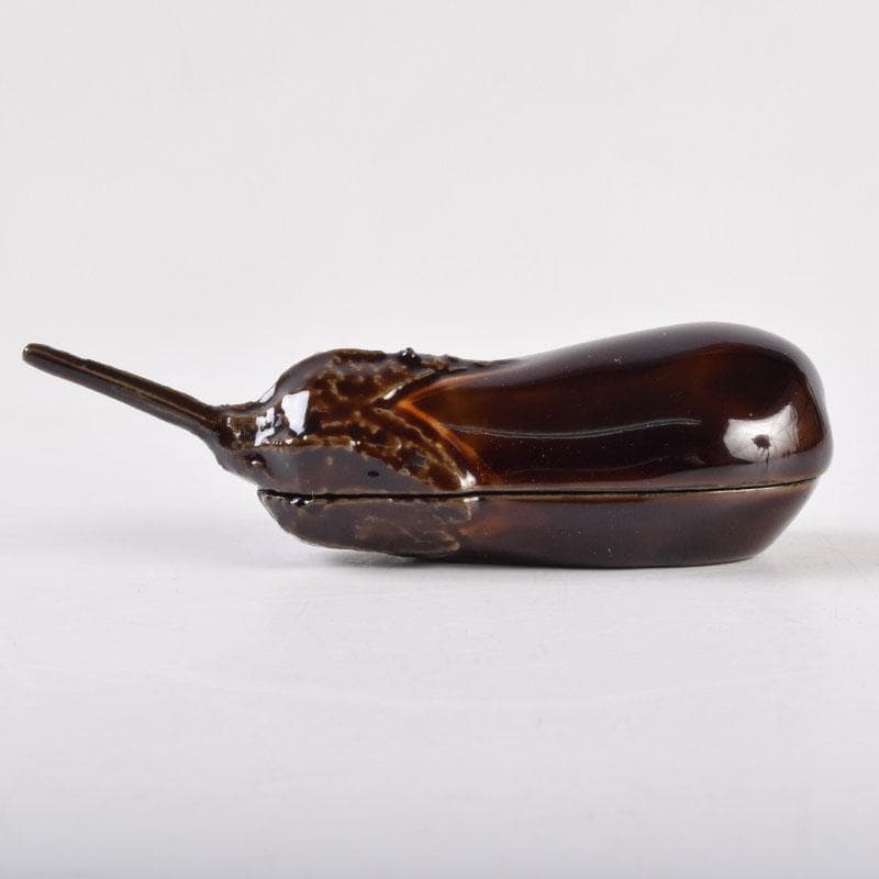 茶道具　山中塗　中村宗悦作　茄子　香合　共布共箱　V　8422