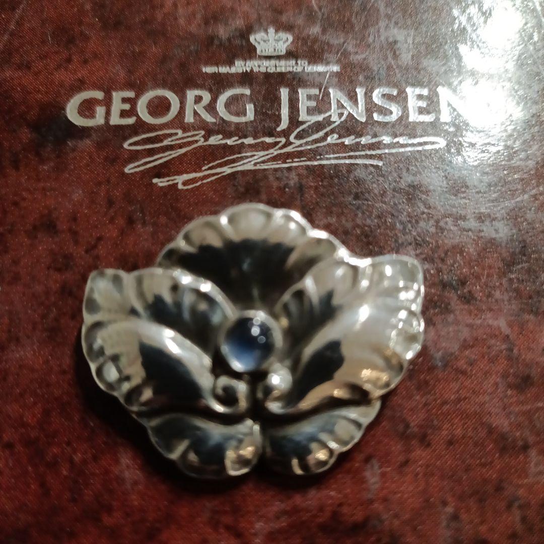 美品　入手困難　ジョージジェンセン　ブローチ　＃107　ムーンストーン