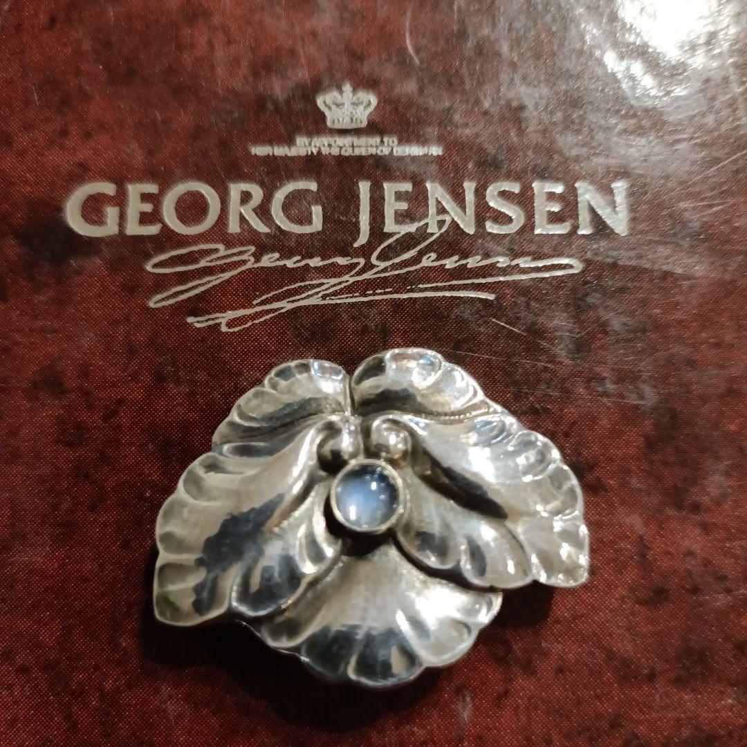 美品　入手困難　ジョージジェンセン　ブローチ　＃107　ムーンストーン