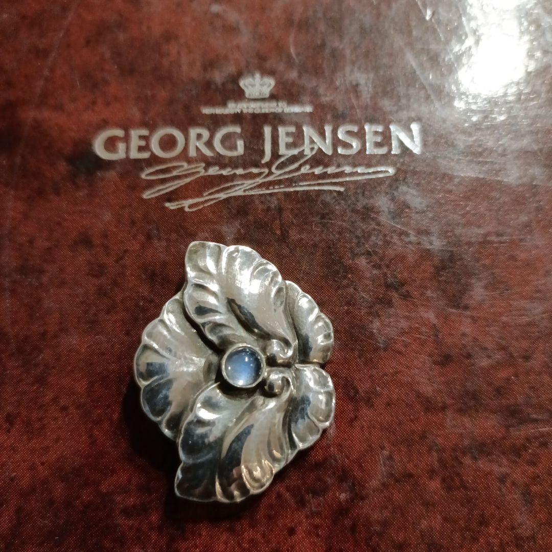 美品　入手困難　ジョージジェンセン　ブローチ　＃107　ムーンストーン