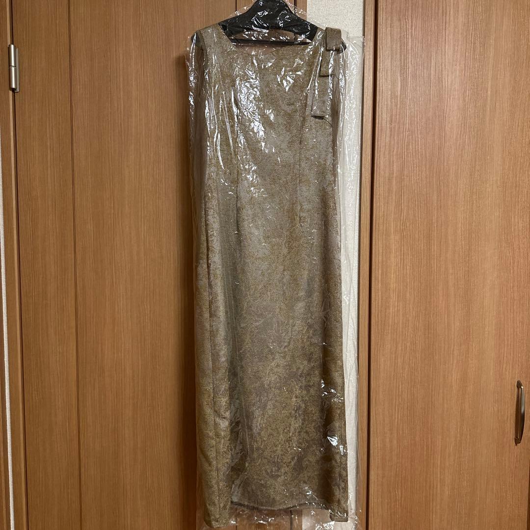 LE’RURE　Shoulder ribbon jacquard dress