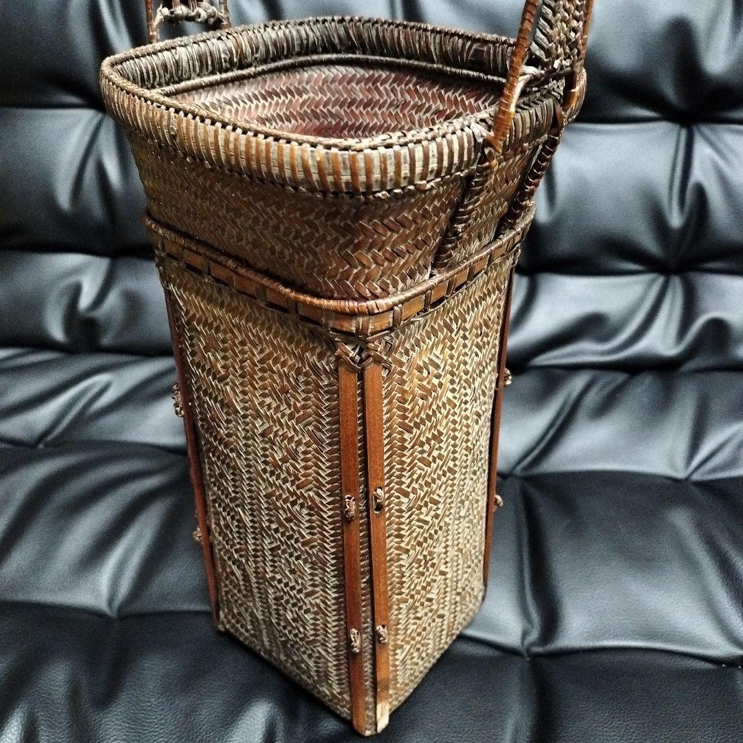 アンティーク 竹籠 超絶技巧 工芸品