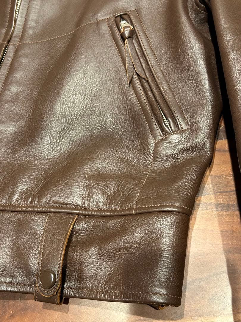 トイズマッコイ　シングルライダースジャケット ホースハイド　ブラウン　38