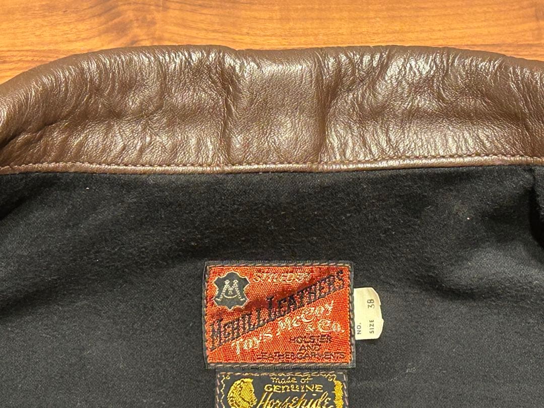 トイズマッコイ　シングルライダースジャケット ホースハイド　ブラウン　38