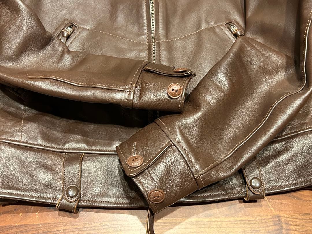 トイズマッコイ　シングルライダースジャケット ホースハイド　ブラウン　38