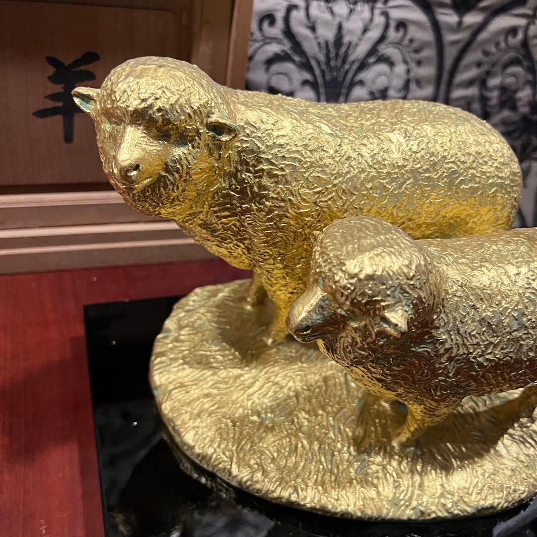富永直樹　金羊 ブロンズ製 本金箔仕上げ 定価25万　文化勲章受賞　開運　縁起物