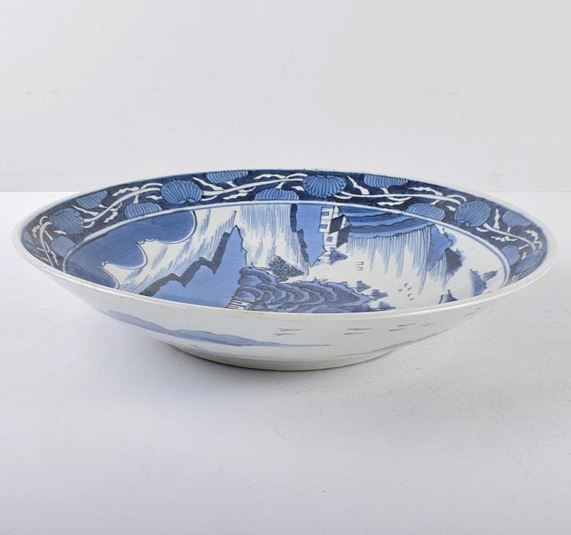 伊万里焼　古伊万里　山水文大皿　飾皿　直径40cm V　R3581C
