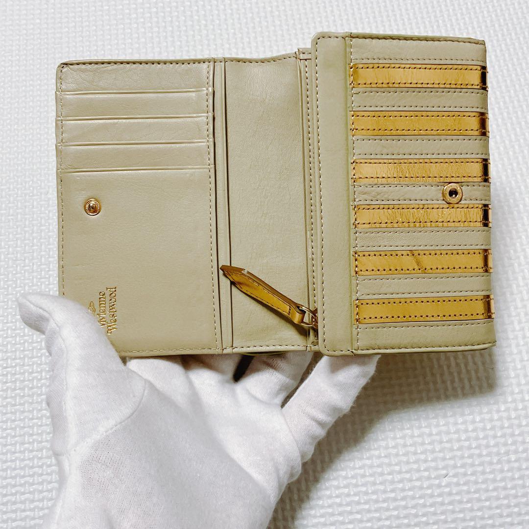 未使用　VivienneWestwood レザー二つ折り財布　マルチカラー