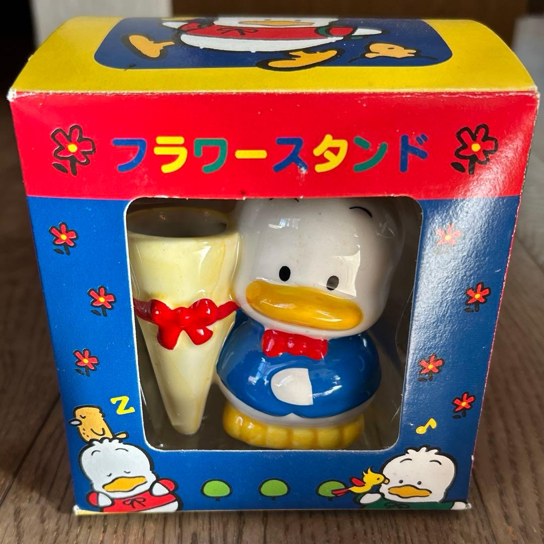 激レア 未使用 非売品 サンリオ あひるのペックル 陶器製 フラワースタンド