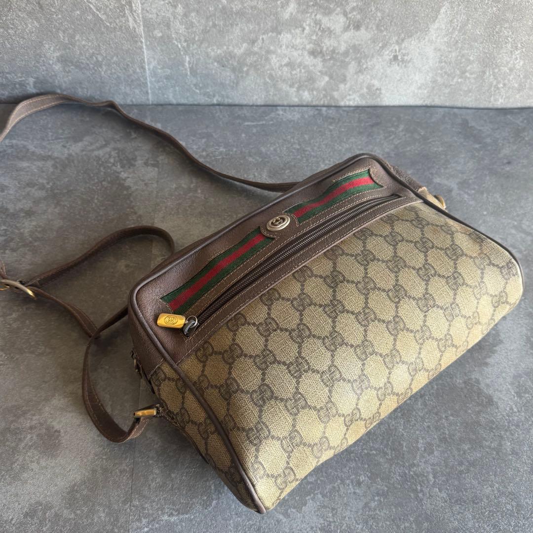 ⭐️グッチ⭐️オールドグッチ シェリーライン GGプラス ショルダーバッグ ブラウン