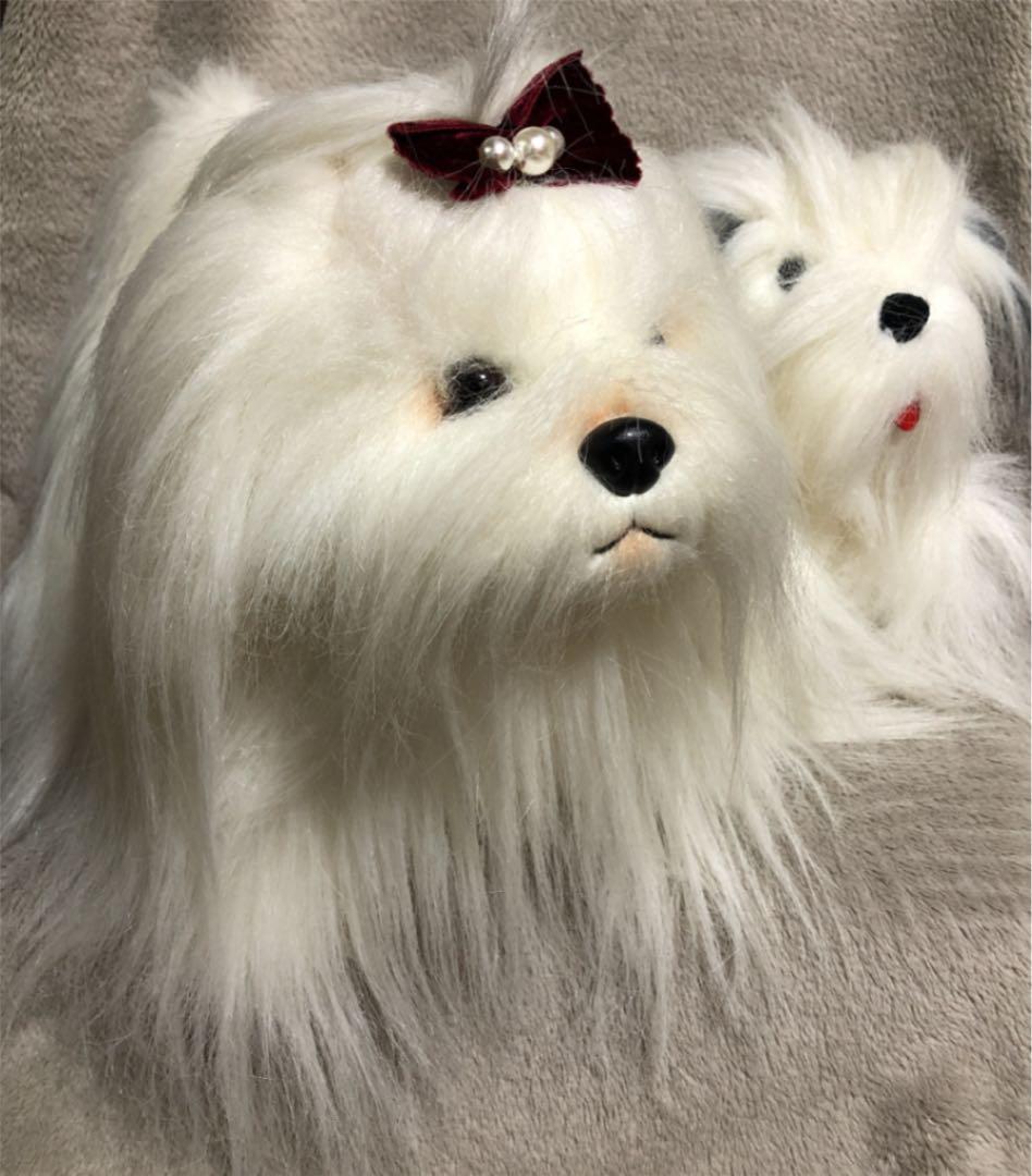 昭和レトロぬいぐるみ　タグ付きマルチーズ&ワンコ