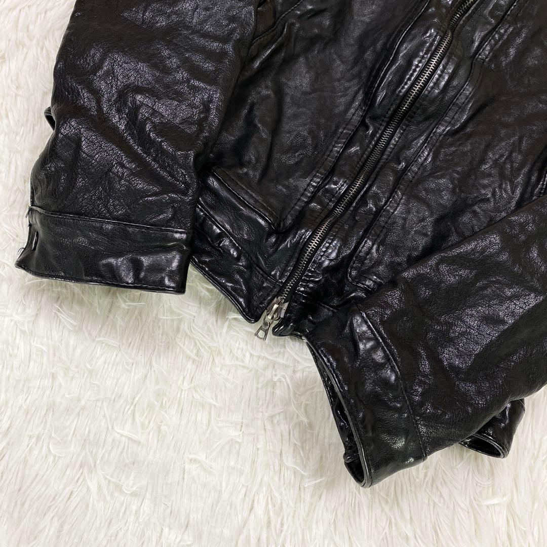 『Neil Barrett』 (XXS) レザー シングルライダースジャケット